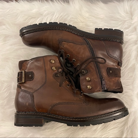 Alfani Syd Brown Leather Casual Boots - Picture 4 of 8